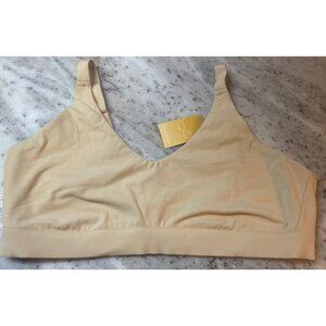 NEW Delimira Wireless Bra W695 Size XL Women Tan Nude Adjustable Strap
